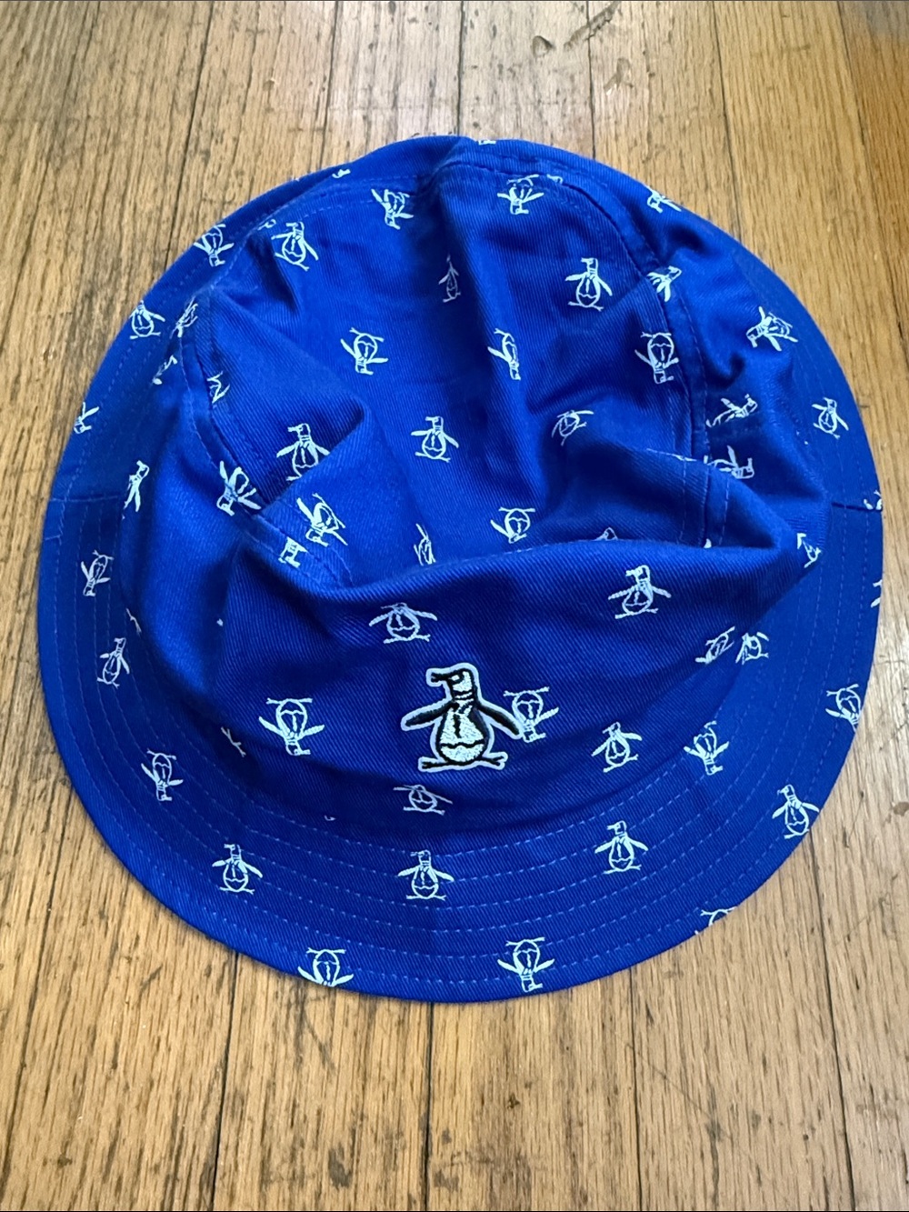 Original Penguin Royal Blue Penguin-Print Bucket Hat